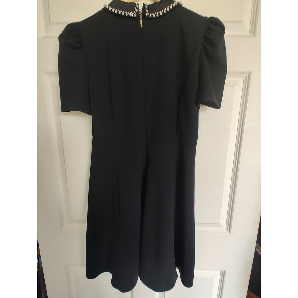 Karl Lagerfeld Black, Pearl Embellished- Gold Tone Mini Dress Size 12 $150 - Picture 6 of 15